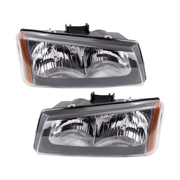 Headlight Set 2 Piece - Compatible with 2003 - 2006 Chevy Silverado 3500 2004 2005