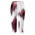 thumbnail image 2 of Eashery Straight Leg Pant for women Casual High Waisted Athleisure Pant Wide Leg Linen Pants for Women (Print Color,White,XXL), 2 of 4