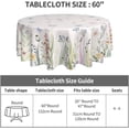 thumbnail image 6 of Spring Floral Round Tablecloth 60x60 Inch Watercolor Sage Green Flower Leaf Butterfly Summer Table Cloth Washable Polyester Fabric Farmhouse Holiday Tablecloths for Home Kitchen Party Decor, 6 of 6