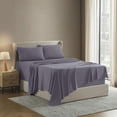 thumbnail image 2 of Nestl California King Sheet Sets, 1800 Series Deep Pocket 4 Piece, Luxury Soft Microfiber Bed Sheet Sets, GRAYISH PURPLE, 2 of 8