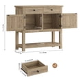 thumbnail image 7 of Homfa Farmhouse Console Table with 2 Drawers& Doors, Sofa Table with Storage Cabinet and Open Shelf for Living Room Entryway, Rustic Brown, 7 of 7