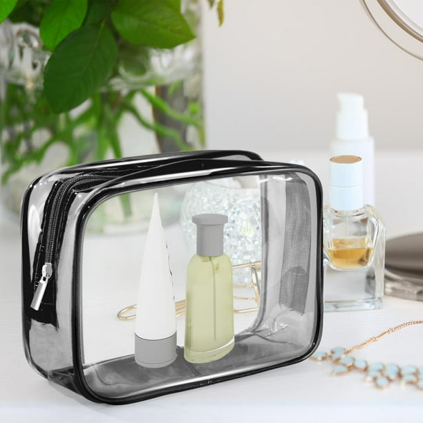 Neceser impermeable Yinane Bolsa de cosméticos transparente portátil multipropósito reutilizable negro