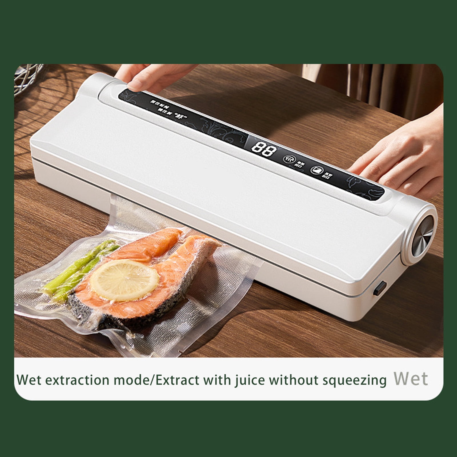75Kpa Strong Suction Food Vacuum Sealer Machine With 20 Vacuum Seal Bags, Dry/Wet Modes & Digital Countdown Timer, Compact Lightweight For Home Kitchen, Extends Food Freshness 7X