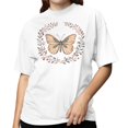 thumbnail image 2 of Vintage Butterfly Floral Art Women's White T-shirt, 2 of 3