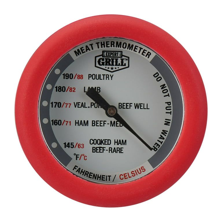 skrædder tolv Pilgrim Expert Grill Stainless Steel Meat Thermometer Oven Thermometer with Dial  Thermometer - Walmart.com