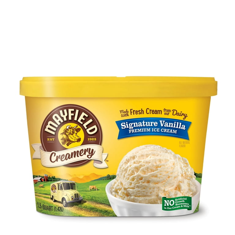 Mayfield Signature Vanilla Ice Cream Tub 1.5 Quart Walmart