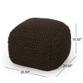thumbnail image 4 of Noble House Cube Texture Fabric Pouf, Brown, 4 of 4
