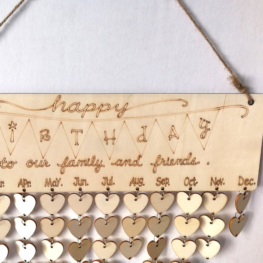 Wood Birthday Anniversary Reminder Board Birch ply plaque Sign Family /& Friends