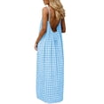 thumbnail image 6 of Omexry Beach Dresses for Women Summer Dress for Women Fashion Sleeveless Backless Cami Dresses Spaghetti Strap Flowy Long Sundress withback Sky Blue XL, 6 of 9