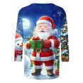 thumbnail image 5 of LiMoi Women's 3/4 Sleeve Christmas Shirt Round Neck Holiday Santa Print Cozy Top for Winter Season Tees Tshirts Blouse T-Shirt My Items, 5 of 5