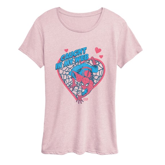 Spider-Man - Caught in My Web Heart Short Sleeve Graphic T-Shirt