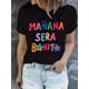 thumbnail image 1 of [Summer Crew Neck Letter Print] Letter Print T-Shirt, Short Sleeve Crew Neck Casual Top For Summer & Spring, Women's Clothing, 1 of 5