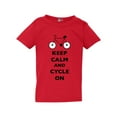 thumbnail image 1 of Keep Calm And Cycle On Cyclist Bicycle Toddler Kids T-Shirt Tee, 1 of 2