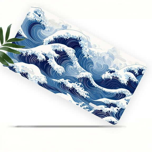 License Plate, Blue Wave Pattern Decorative Front,Personalized Stainless Steel License Plate Cover For Men Women,12.2" X 6.2"