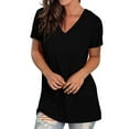 thumbnail image 6 of TEMOFON Shirts for Women Summer Short Sleeve Tunic Tops Casual V Neck Dressy T-Shirt Comfy Loose Blouses, 6 of 6