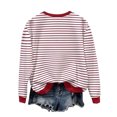 thumbnail image 4 of SwiftWear Unisex Christmas Striped "MERRY" Print Fleece-Lined Sweatshirt Cozy Crewneck Pullover Holiday Couples Matching Top for Women Men Wine, 4 of 9