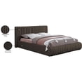 thumbnail image 2 of Maklaine Modern / Contemporary Brown Finish Boucle Fabric King Bed, 2 of 12