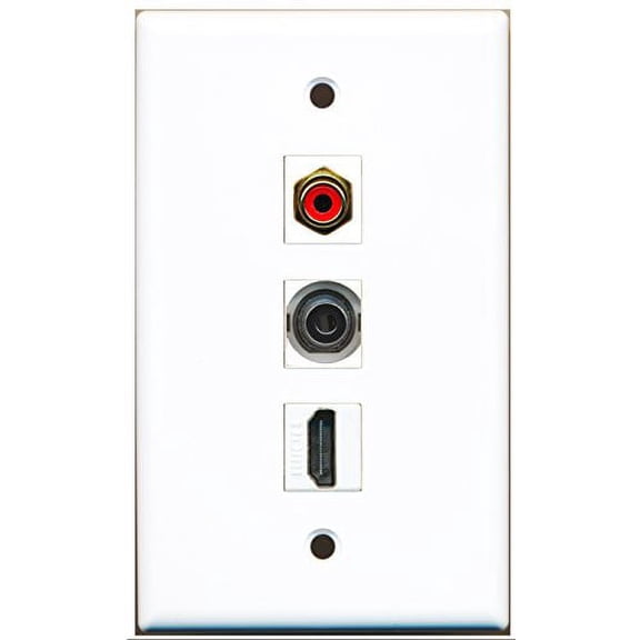 RiteAV - 1 Port HDMI and 1 Port RCA Red and 1 Port 3.5mm Wall Plate