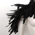 thumbnail image 5 of Doomiva Women's Gothic Feather Shrug Cape Victorian Scarf Cape Shawls Elegant Shoulder Wings Black One Size, 5 of 7