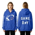 thumbnail image 7 of Football Sweatshirt for Mom Rugby Shirt Plain Tops Pullover Hoodies Oversized Hoodie Mom Outfits for Women Trendy Cute Hoodies Lounge Daily Outfit Loose Fit Blouse With Pockets Mom Shirts Blue, 7 of 7