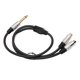 thumbnail image 3 of Cable divisor de RCA de 2 vías a 6,35 mm, chapado en oro, conector hembra doble a conector macho mono de 1/4", longitud de 19,7 in, 3 of 8