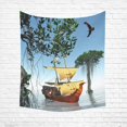 thumbnail image 2 of CADecor Tapestry Pirate Ship At Magical Evening On The Ocean Wall Hanging 51x60 inchesch Home Decor, 2 of 2