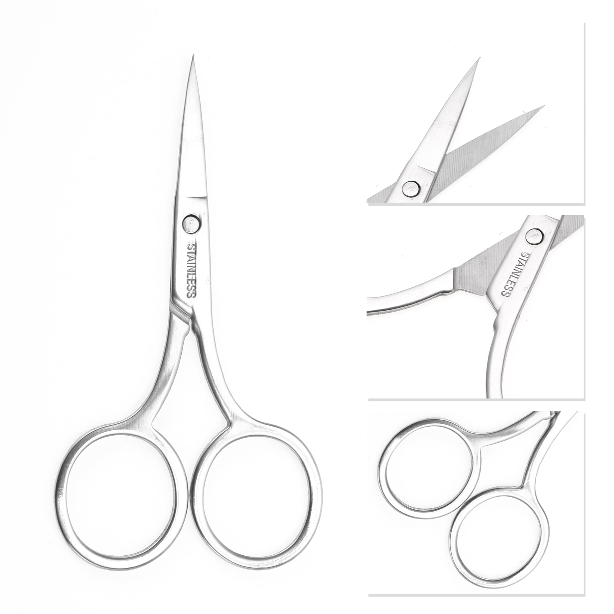 Unique Bargains 1 Pc 2.0 Embroidery Scissors Grooming Bathroom Silver Tone