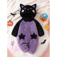 thumbnail image 3 of RUINIXCW Baby Boy Girl Halloween Animal Costume Infant Cat Costume Fall Winter Warm Fleece Romper One Piece Long Sleeve Hooded Zipper Jumpsuit Tail, 3 of 10