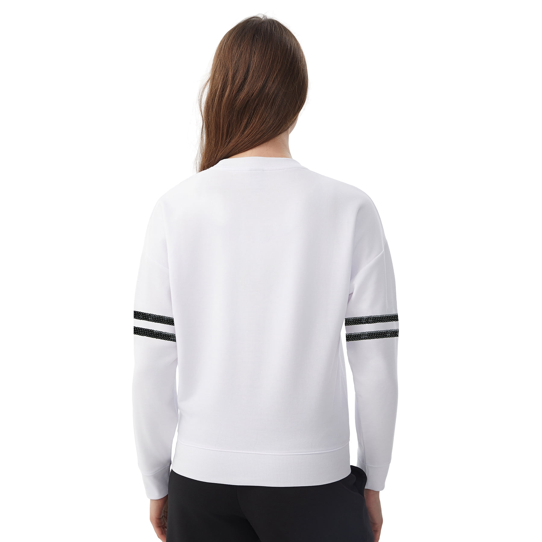 NFL Womens Atlanta Falcons Cozy Sequin Crew Neck Sweatshirt