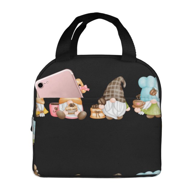 Balery Coffee Gnome (2) Bolsa de Almuerzo Aislada – Caja de Almuerzo con Papel de Aluminio Grueso, Mantiene la Comida Fresca por 4 Horas
