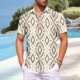 thumbnail image 3 of LODIENY Men's Hawaiian Wrinkle Free Shirts Lightweight Casual Summer Short Sleeve Button Down Tropical Tie Dye Gradient Color Printed Holiday Beach Vacation Tees Shirt Tops Beige XL, 3 of 7