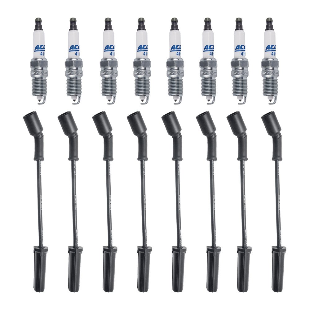AD Auto Parts Spark Plug Pack 8 Herlux Spark Plug Wires + 8 ACDelco