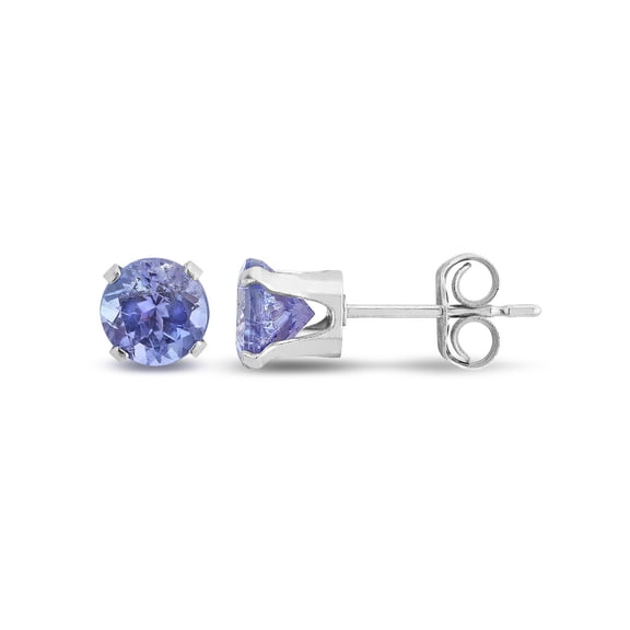 Tanzanite Solitaire Stud Earrings 3/4 Carat (Ctw) in Sterling Silver