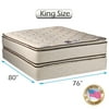 Coil Comfort Pillow Top Mattress and Box Spring Set (King) Double-Sided Sleep System with Enhanced Cushion Support- Fully Assembled, Great for your Back, longlasting Comfort -By Dream Solutions USA