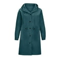 thumbnail image 7 of WMTBSRSW Women's Long Trench Coat Sing Breasted Oversized Windproof Overcoat Fashion Winter Hooded Windbreaker Coats Outerwear Navy X-Large, 7 of 7