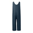 thumbnail image 3 of Tfken Girls Overalls Summer Sleeveless Comfy Casual Jumpsuit With Pockets Soft Daily Wear Kids Classic Clothes Size 4-5 Years Blue, 3 of 3
