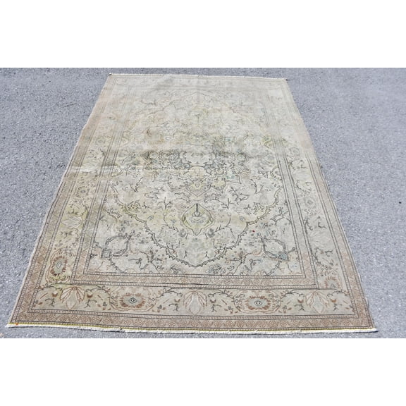 Vintage Rug, Turkish Rug, Area Rug, Home Decor Carpet, 60x83 inches Green Carpet, Tribal Indoor Rug, Anatolian Floor Rugs, 10274