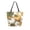 Vintage Pumpkin with Leaves, variant on Open Top Canvas Tote Bag with Zipper Reusable Shopping Bag 13.5x15" Roomy Carryall Golden Pine Needles