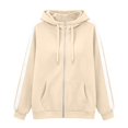 thumbnail image 6 of Gsakboxl Sweaters for Women Autumn Winter Color Block Drop Shoulder High Collar Hooded Cardigan Loose Trendy Casual Open Front Sweatshirt, 6 of 6