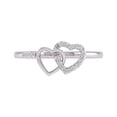 thumbnail image 4 of TimeLe$$ Classics Double Heart Natural Diamond Ring in 10K White Gold (Ring Size 8), 4 of 6
