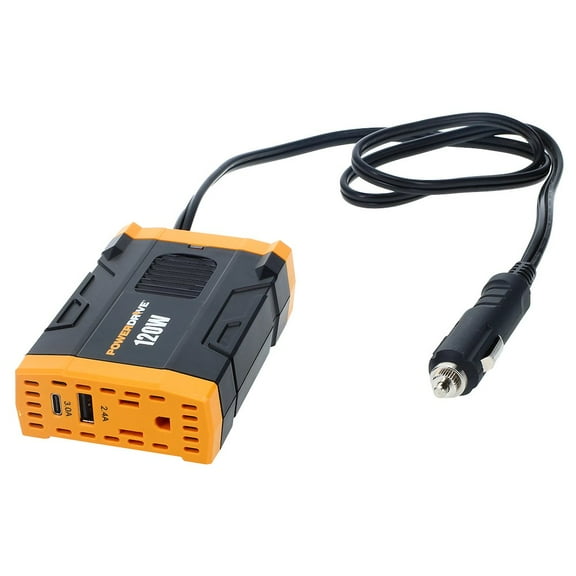 PowerDrive PWD120 12V 120W Continuous Power Inverter 3-Prong AC Outlet Dual Ports