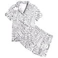 thumbnail image 3 of MIASHUI Ensemble de Pyjamas Peints à la Main pour Garçons et Filles, Blanc, 2-3 Ans, 3 of 6