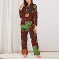 thumbnail image 3 of Wukai Frogs and Mushrooms Print Women's Pajama Set - Soft Long Sleeve Sleepwear for Comfort and Style-X-Large, 3 of 9