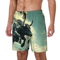 thumbnail image 1 of Bingfone Bull Charging Through Waves for Men's Double Layer Swimming Trunks with Lining, Drawstring Style with Pockets Beach Shorts Men's Swimsuit-3X-Large, 1 of 6