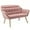 Linen Pink, variant on Small Loveseat Sofa, Modern Sherpa Mini Sofa Couch 2-Seater with Quilting Backs and Wood Legs for Living Room, Bedroom and Small Space