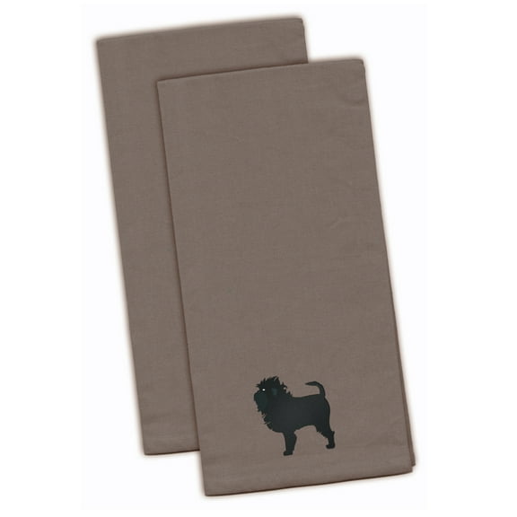 Affenpinscher Gray Embroidered Towel Set of 2