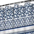 thumbnail image 3 of Blue and White Geometric Striped Pattern Shower Curtain 84"x72" ,Bathroom Decorative Shower Curtains Set with 12 Hooks,Modern Waterproof Washable Shower Curtain, 3 of 6
