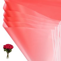 Uxcell Flower Gift Wrapping Paper, Waterproof Bouquet Wrap for Wedding DIY Craft Red