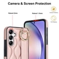 thumbnail image 6 of Finger Ring Wrist Band Phone Case Compatible with Samsung Galaxy S24 for Women Girls, Adjustable Wristband Kickstand [Stand Function] PU Leather Case Cover for Samsung Galaxy S24, Rosegold, 6 of 8