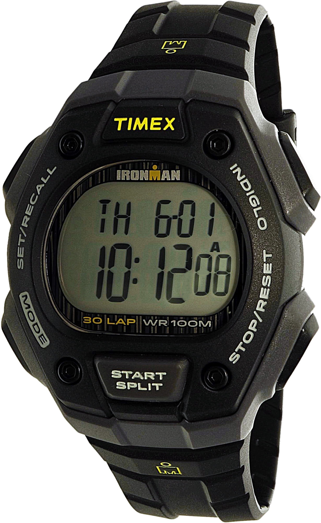 Timex Men's TW5M09500 Black Polyurethane Quartz Sport Watch Walmart